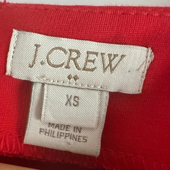 J. Crew women’s classic Ponte Knit Exposed Zipper red dress, 3/4 sleeves Size xs - Picture 3 of 6